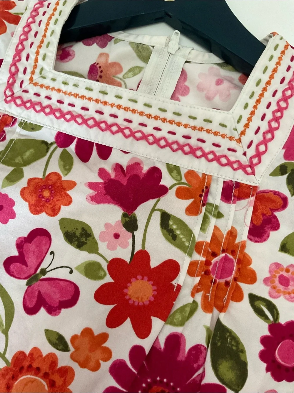 Gymboree Girls Floral Long-Sleeve Top - Pink & Orange